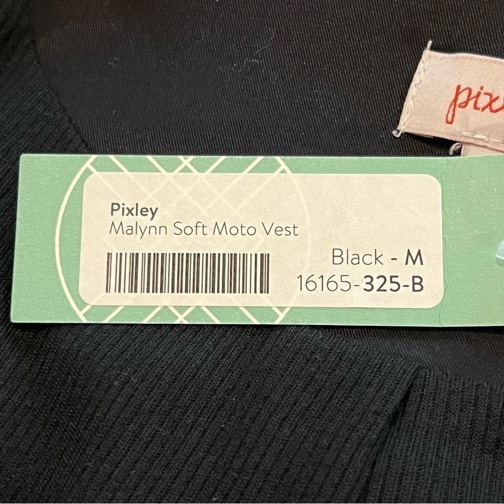 Stitch Fix Pixley Malynn Soft Moto Vest for Asymmetrical Zip Front M Black - Picture 10 of 16
